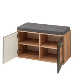 Flurbank mit Doppeltür in Schwarz & Wildeiche NB - Zelio