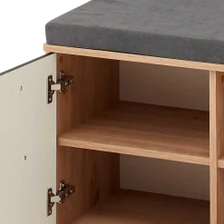 Flurbank mit Doppeltür in Schwarz & Wildeiche NB - Zelio