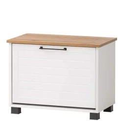 Flurbank mit Schuhaufbewahrung in Weiß & Eiche - Goliat