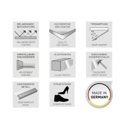 Flurbank mit Türen in Weiß mit Glasfront - Kofi