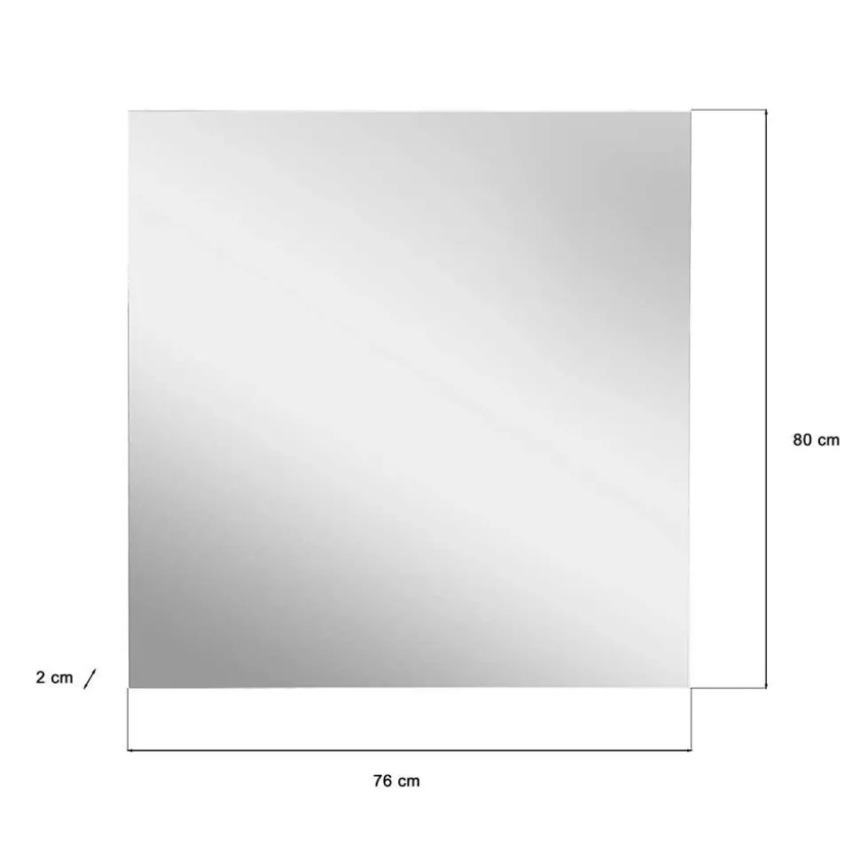Flurspiegel rahmenlos mit Kante in Eiche Optik - Donzai