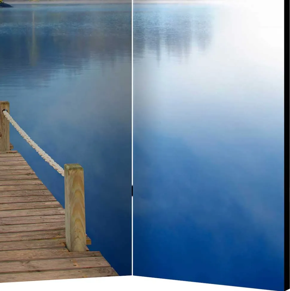 Foto Motivparavent Steg Wasser und Insel - Carmido