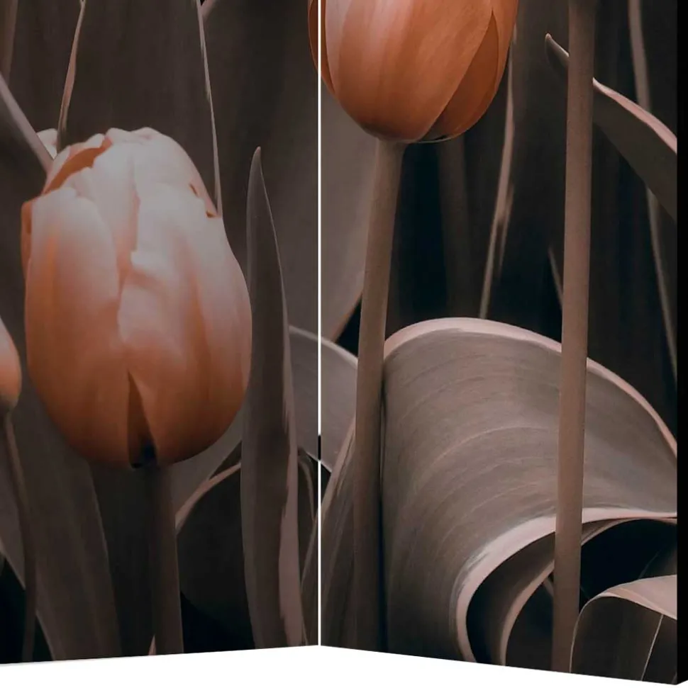 Foto Paravent aus Leinwand mit Tulpen Motiv - Tofos