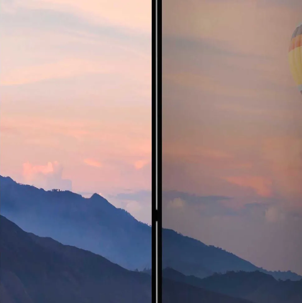 Foto Paravent Heißluftballon über Bergen - Akura