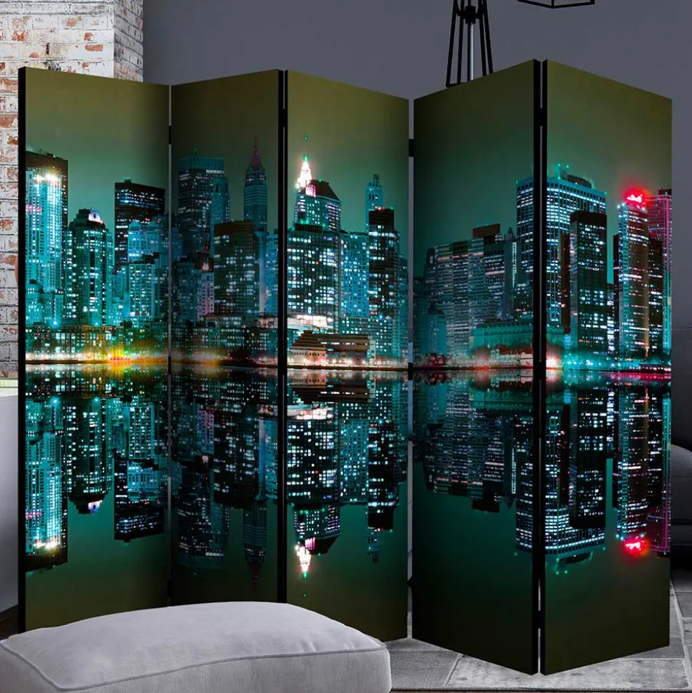 Foto Paravent mit Skyline New York bei Nacht - Salutare