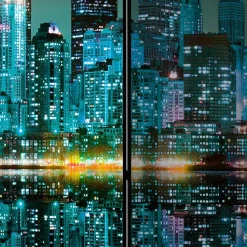 Foto Paravent mit Skyline New York bei Nacht - Salutare