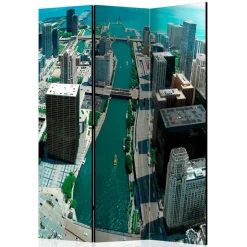 Fotoprint Paravent Großstadt am Meer - Tselesto