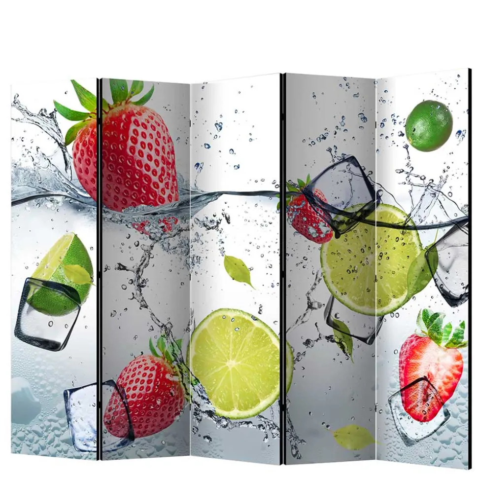 Fotoprint Raumtrenner mit Früchten Wasser Eis - Piratro