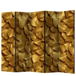 Fotoprint Trennwand mit Blättern in Goldfarben - Jimm