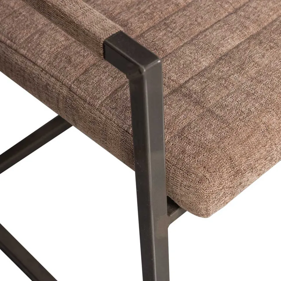 Freischwinger Armlehnenstuhl in Braun meliert - Sicilia (2er Set)