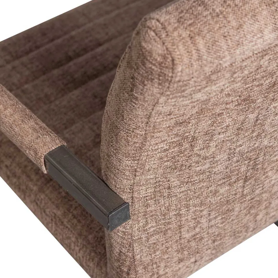 Freischwinger Armlehnenstuhl in Braun meliert - Sicilia (2er Set)