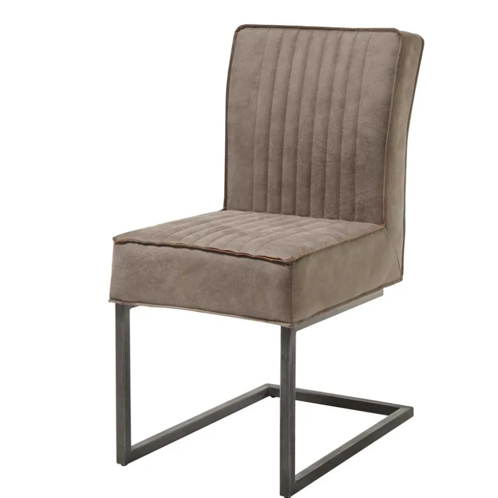 Freischwinger in Taupe & Schwarz - Levino (2er Set)