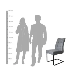 Freischwinger Polsterstühle in Dunkelgrau - Zinova (2er Set)