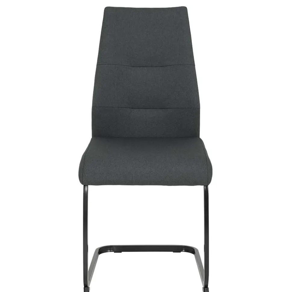 Freischwingerstühle in Anthrazit & Schwarz - Wady (Set)