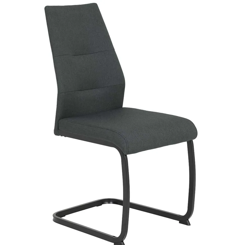 Freischwingerstühle in Anthrazit & Schwarz - Wady (Set)