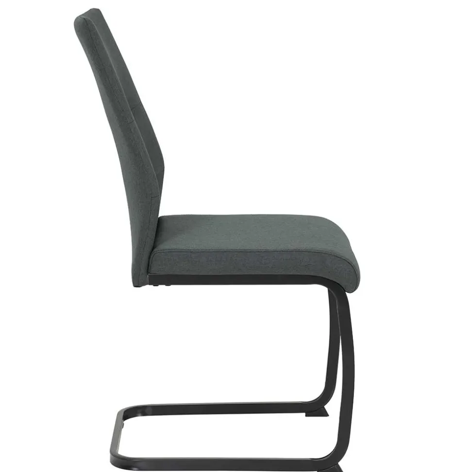 Freischwingerstühle in Anthrazit & Schwarz - Wady (Set)