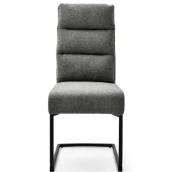 Freischwingerstühle in Grau Strukturstoff - Pizaras (2er Set)