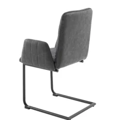 Freischwinger-Tischsessel in Anthrazit - Jamesson (2er Set)