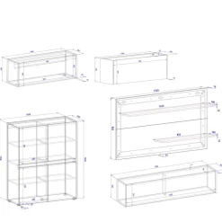 Funktionelle Wohnwand Möbel - Ahilav (fünfteilig)