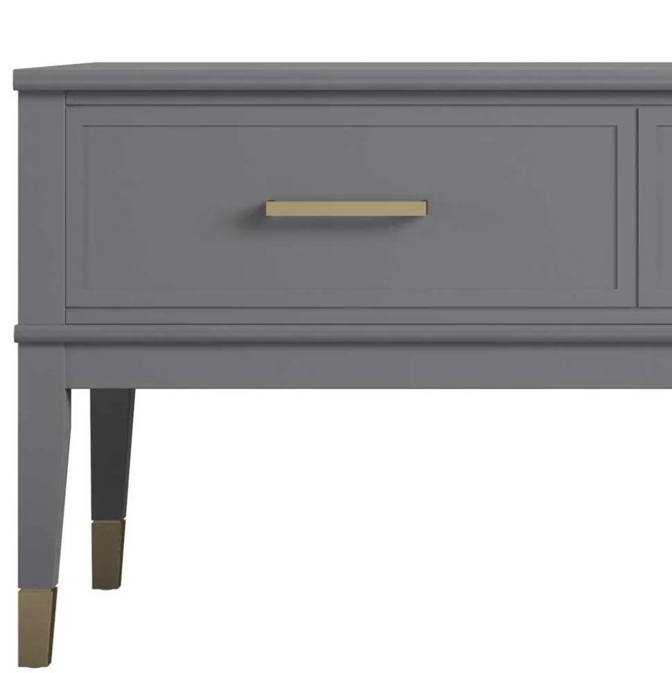 Funktioneller Couchtisch in Grau & Gold - Obbo