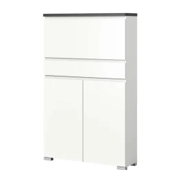 Funktioneller Schuhschrank mit zwei Türen & Klappe - Suad