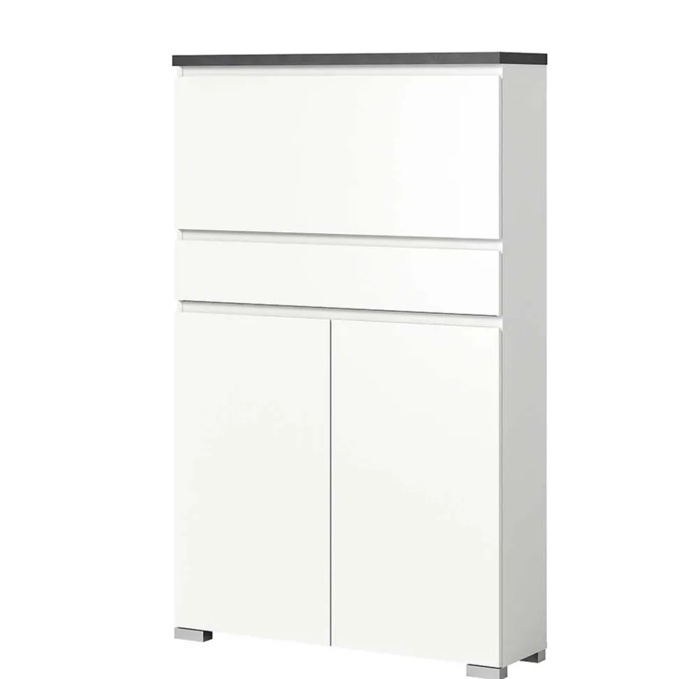 Funktioneller Schuhschrank mit zwei Türen & Klappe - Suad