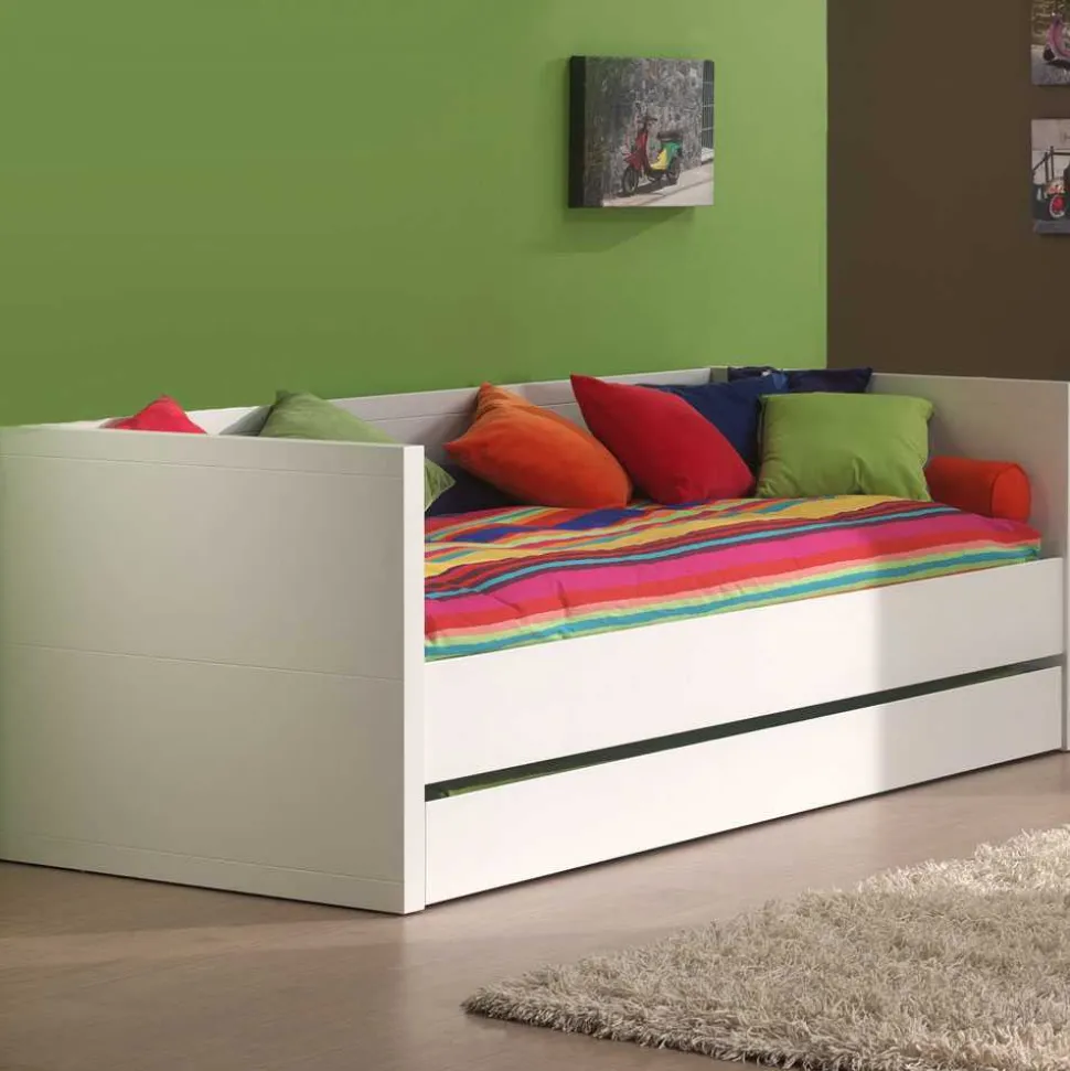 Funktionelles Jugendbett Raven in Weiß