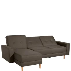 Funktionsecksofa in Braun mit Erle - Iljona (zweiteilig)