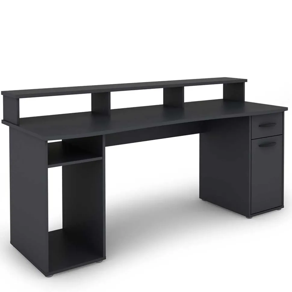 Gaming Computer Schreibtisch in Anthrazit - Nikolan