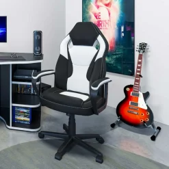 Gaming Computerstuhl in Schwarz Weiß - Bajan