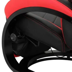 Gaming Stuhl mit Ringgestell in Schwarz mit Rot - Crentin