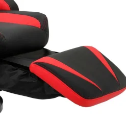 Gaming Stuhl mit Ringgestell in Schwarz mit Rot - Crentin