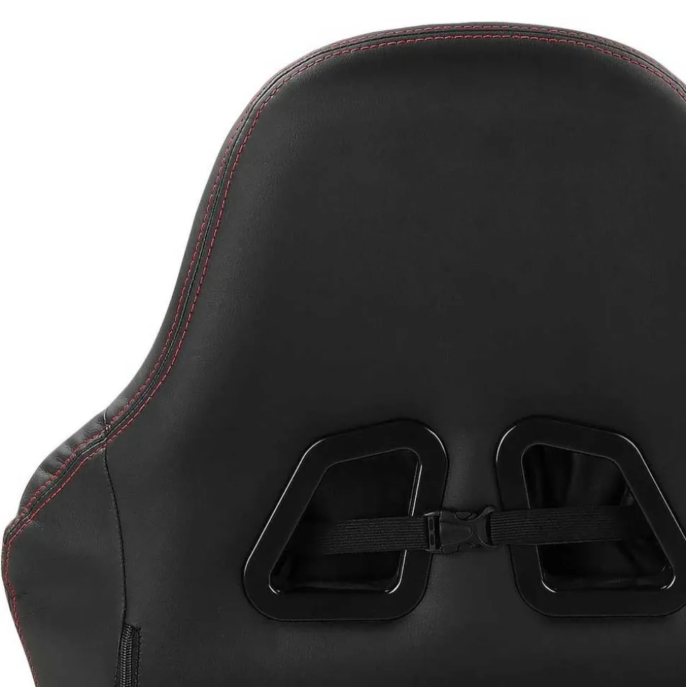 Gaming Stuhl mit Ringgestell in Schwarz mit Rot - Crentin