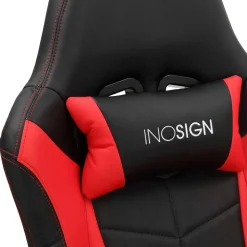 Gaming Stuhl mit Ringgestell in Schwarz mit Rot - Crentin