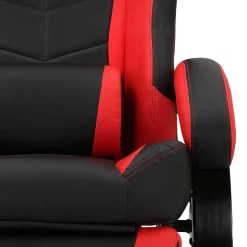 Gaming Stuhl mit Ringgestell in Schwarz mit Rot - Crentin