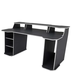 Gaming-Computertisch in Anthrazit mit Weiß - Couras