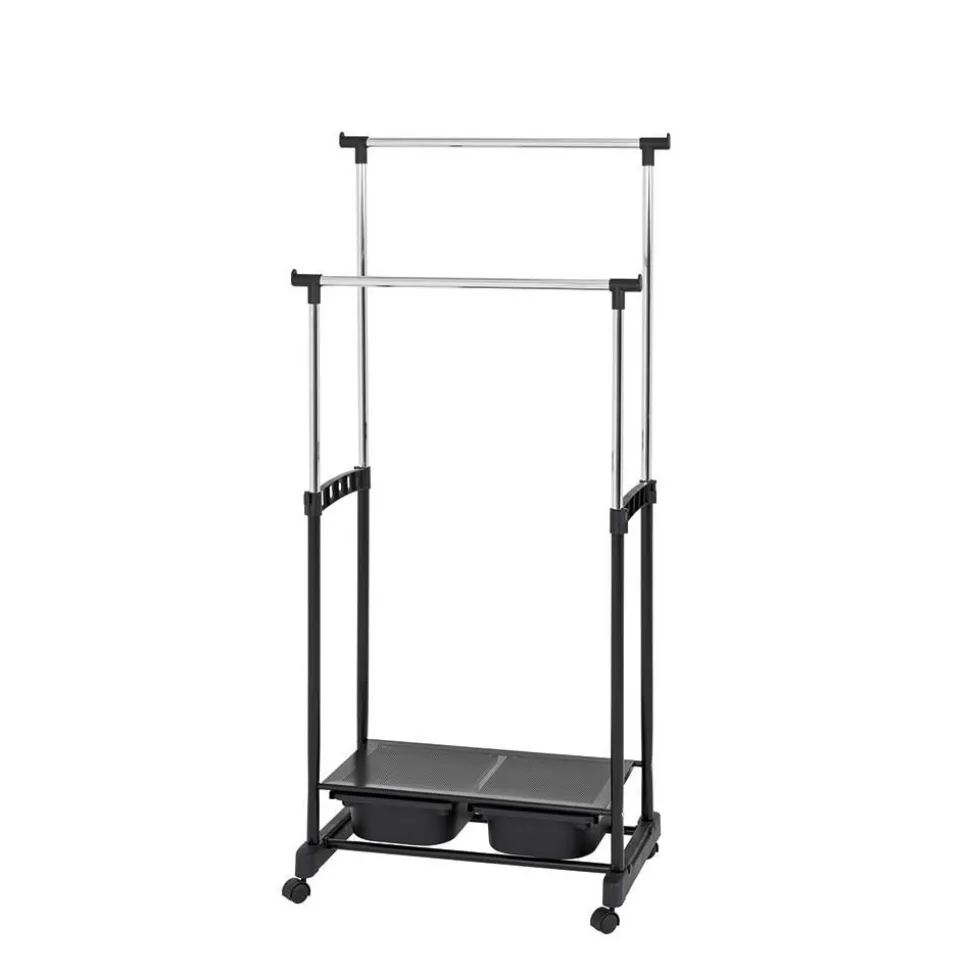 Garderobe auf Rollen Peritos mit Schuhablage