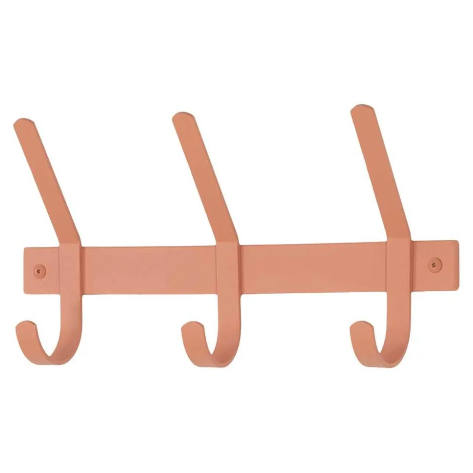 Garderobe mit drei Doppelhaken in Terracotta - Sabine
