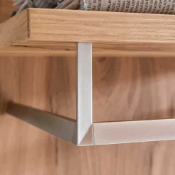 Garderobe Paneel mit Balkeneiche Furnier Macusos mit 4 Haken & Stange & Hutablage