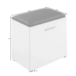 Garderobenbank in Weiß mit Wildeiche Dekor - Yumagno