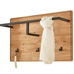 Garderobenpaneel aus Wildeiche und Metall - Darcona