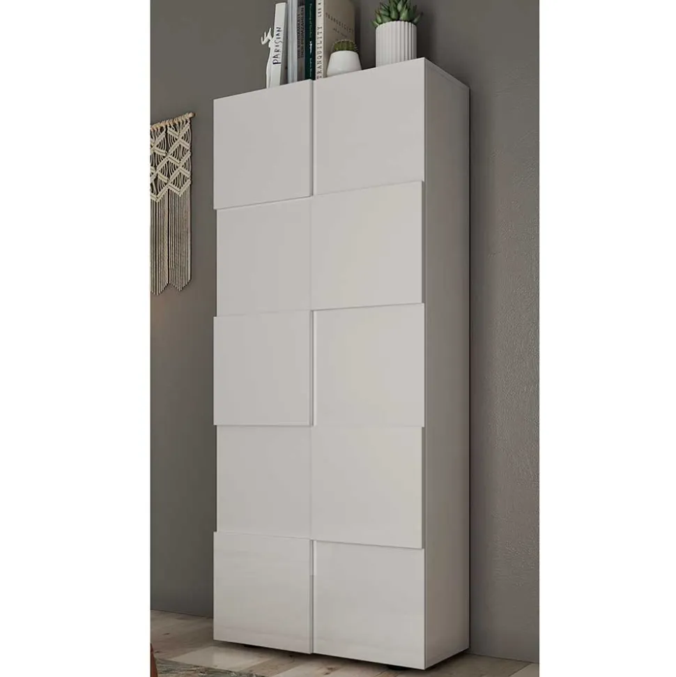 Garderobenschrank in Weiß hochglänzend - Castalla