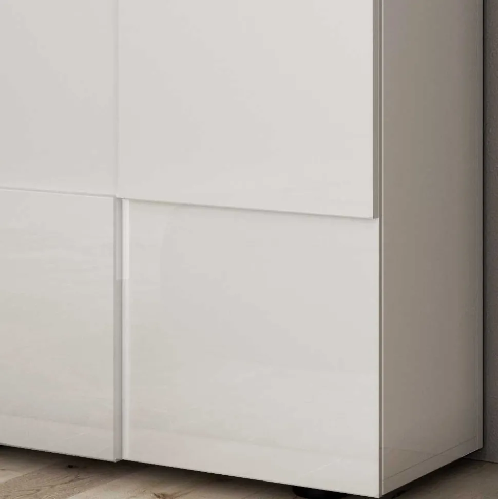 Garderobenschrank in Weiß hochglänzend - Castalla