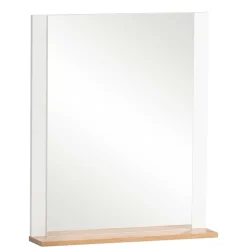 Garderobenspiegel mit Ablage in Weiß & Eiche - Goliat