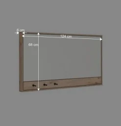 Garderobenspiegel mit drei Schlüsselhaken - Vapposia