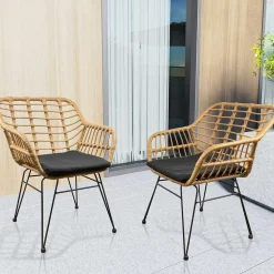 Garten Armlehnstühle aus Kunstrattan - Kolage (2er Set)