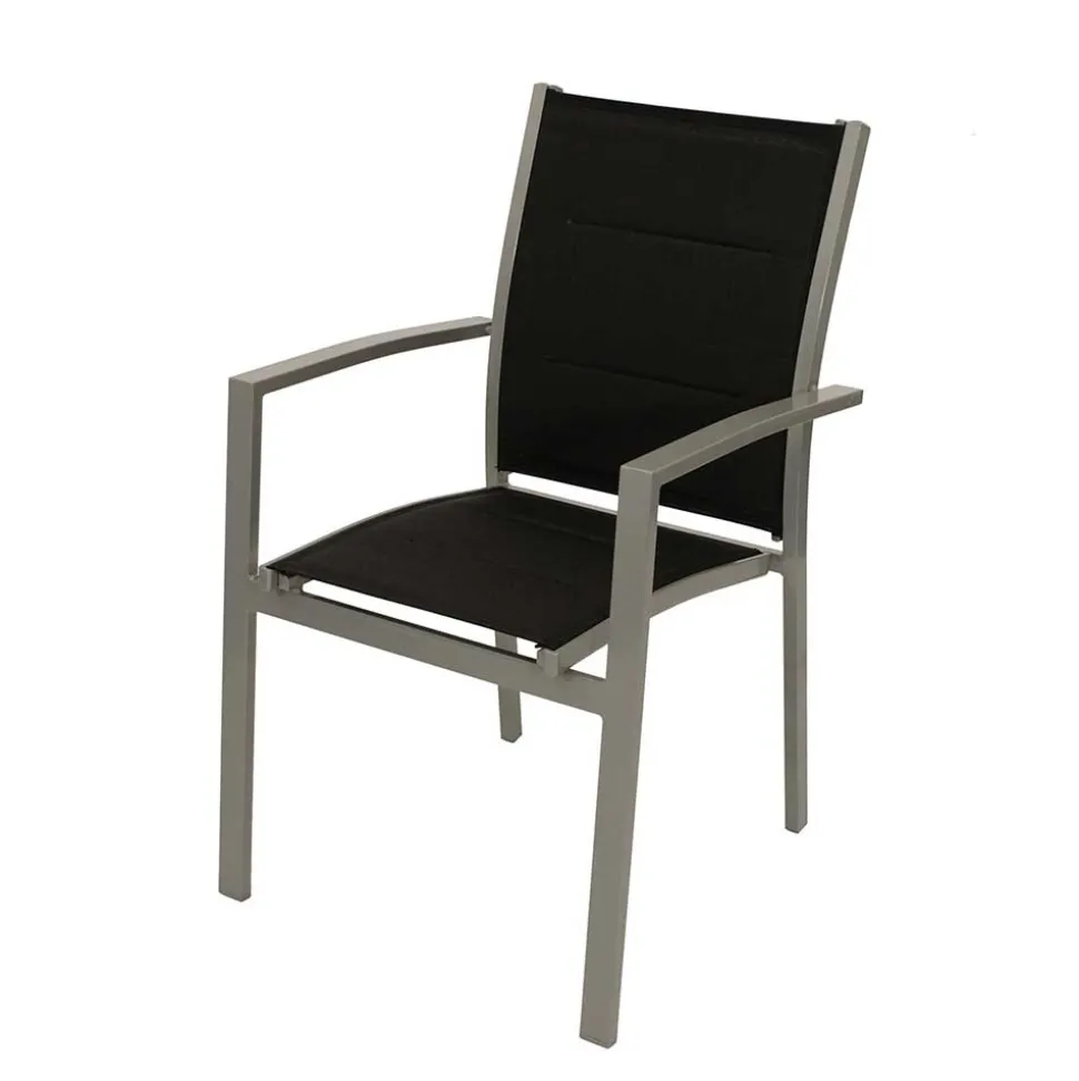 Garten Armlehnstühle in Schwarz Stoff - Ansiana (4er Set)