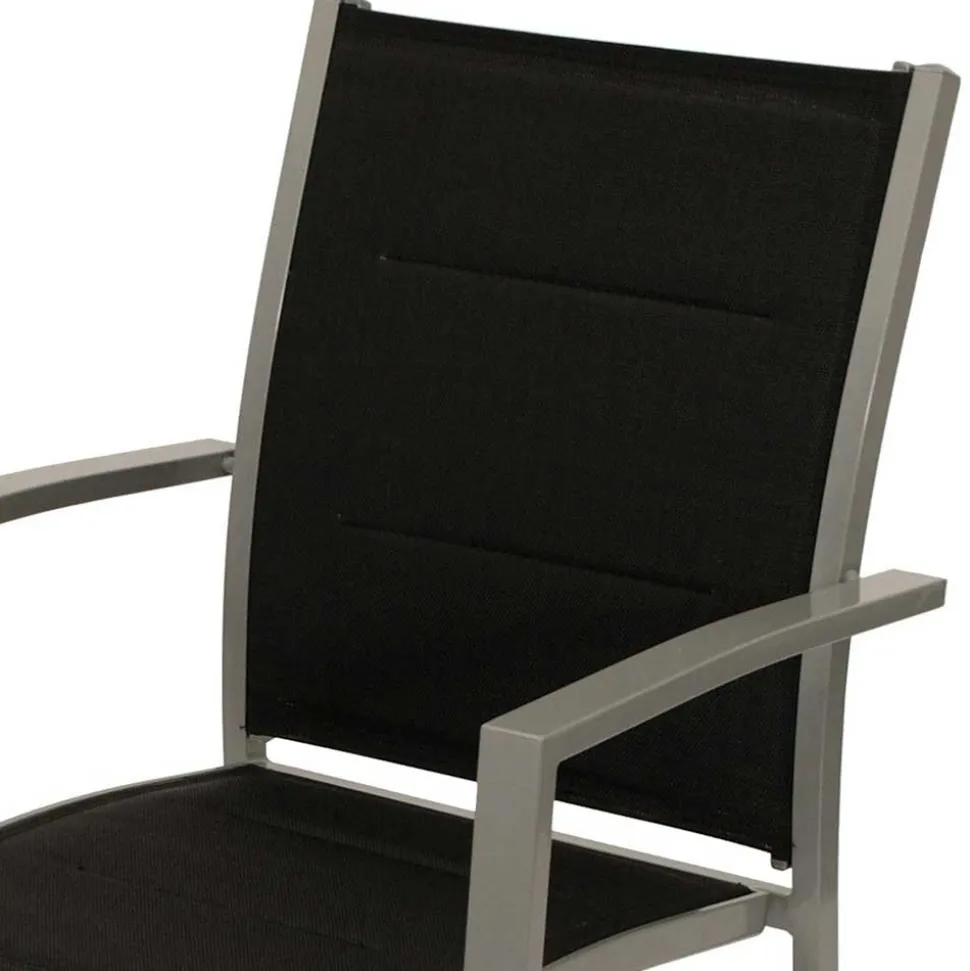 Garten Armlehnstühle in Schwarz Stoff - Ansiana (4er Set)