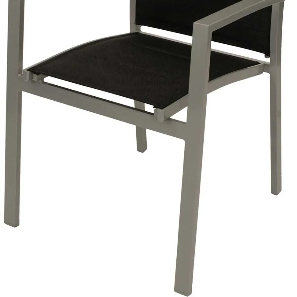 Garten Armlehnstühle in Schwarz Stoff - Ansiana (4er Set)