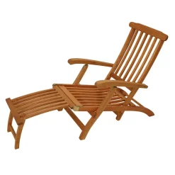 Garten Deckchair mit Fußteil Voreno aus Eukalyptus